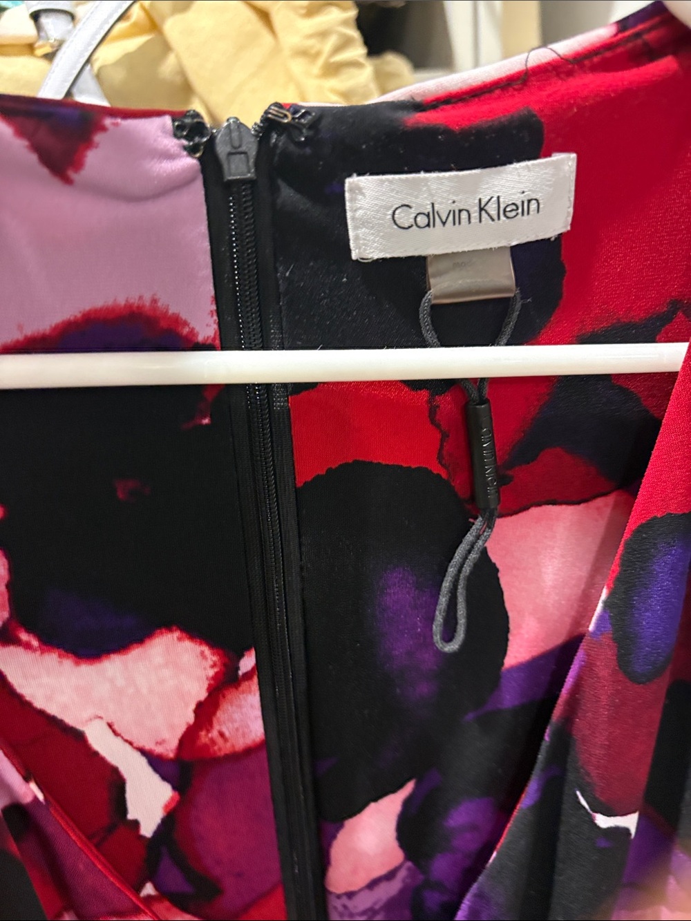 Calvin Klein Red Pink Purple Floral Wrap Dress - Picture 8 of 8
